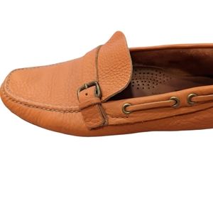 Car Shoe by PRADA orange loafers driving shoes Sz 38